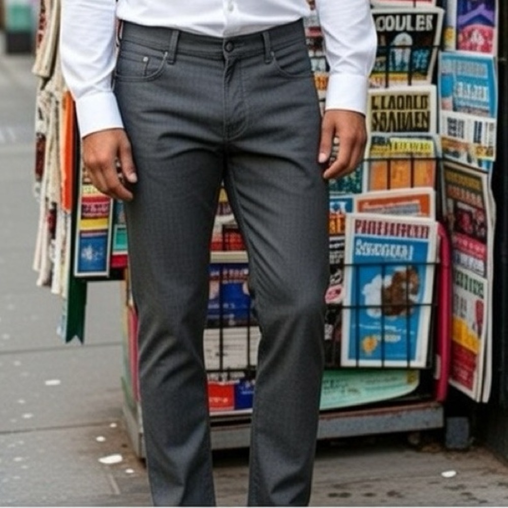 Men's Slim Straight Jeans - Black/textured, Size 30
